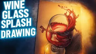 Realistic wine glass timelapse 