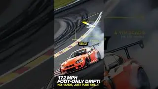 172 MPH Drift Using Only Feet! Incredible Skill! #drift #racing #worldrecord #shorts