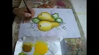 PINTURA EM TECIDO - Pêras - How to painting a pear