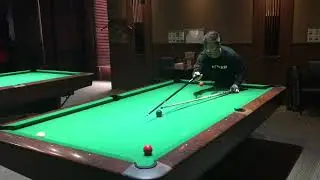 Small gap shot 5 with a jump cue by Isao Yuyama