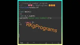 Reverse number program in C language 🥰#cprogramming #RKgPrograms