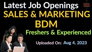 Sales Executive | Sales Manager | Business Development Executive | Sales Promoter Sales Jobs 040823