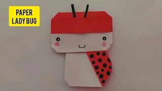 How To Make Paper Lady Bug / Easy Paper Craft / Origami ladybug