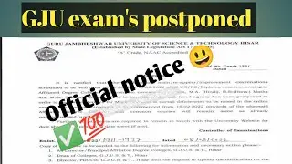 GJU exam's postponed/GJU online exams official notice/ GJU exam updates 2022 by Sk