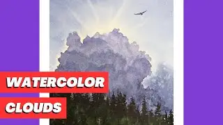 How to paint backlit clouds with watercolor