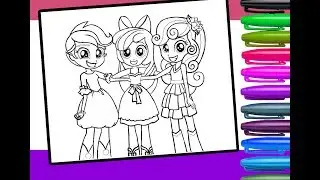 My little pony Equestria girls coloring for kids - MLP 'A photo booth story'