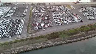 The Warmies, Newport and Port of Melbourne from the air, Victoria, Australia