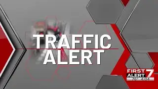 Traffic signal flashing red at Big Spring Street & Missouri Avenue after crash