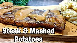 Steak & Mashed Potatoes Easy Delicious Recipe.لحم الستيك والبطاطس #steakandpotatoes