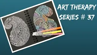 Art therapy series #37. Zentangle inspired paisley mandala art. zentangle paisly.