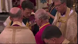 Moment HM King Charles III is Anointed with Holy Oil in #Coronation Ceremony #royalfamily #viral