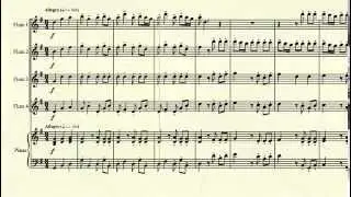 'Hornpipe' from the Water Music, arranged for four flutes and piano - G F Handel