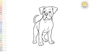 American bulldog drawing | Easy dog drawing tutorials | How to draw A bulldog easily | #artjanag