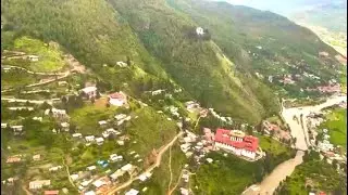 Aerial view of Paro valley / Beautiful Bhutan / Green Bhutan