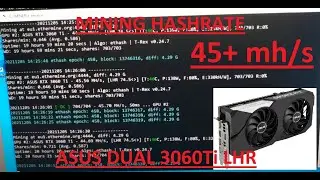 💪 ASUS DUAL RTX 3060Ti LHR Mining Hashrate | Hynix Memory | Ethereum Mining Hashrate | OC Settings 💪