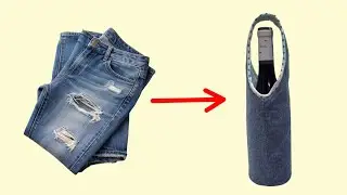 Don&rsquo;t Buy a Wine Gift Bag | Sew One from Old Jeans