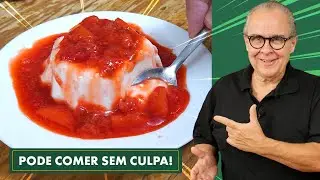 A Melhor PANNA COTTA Cremosa com CALDA DE MORANGO (Receita FIT)