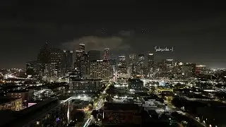 Houston City Soundscape | Overcast Sunset 4K (NIGHT)