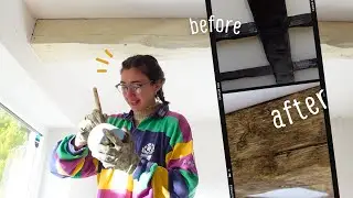 Fixing Painted Wood Beams | Cheap, easy + no mess!