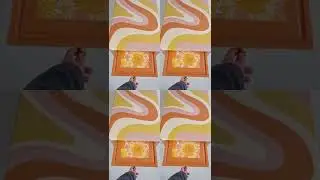 Easy diy makeover desk retro painting funky groovy colourful design upcycled furniture flip #shorts