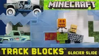 Minecraft Hot Wheels Track Blocks Glacier Slide and HW Snow Stormers 5-pack