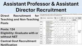 Assistant Professor Recruitment at CBSE | Central Govt Job Notification Teaching Vacancy for Faculty