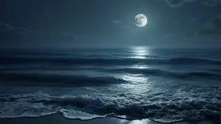 Night Ocean Waves for Deep Sleep | 8 Hours | Calm Sea Sounds | No Sudden Noises