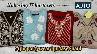 💕Ajio haul || Ajio partywear kurtaset haul || unboxing 17 kurtasets || must try💕