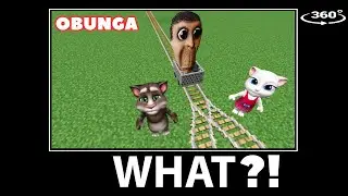 OBUNGA on MINECART Chasing US in Minecraft 360&deg;