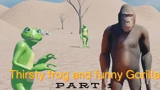 Thirsty frog and funny Gorilla #patilafrog #patilachallenge #patilamissedthestranger