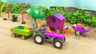 Diy tractor trolley  mini Bulldozer rescue Train in accident | diy barrier mini train | diy Tractor