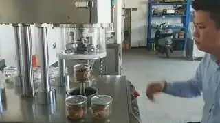 Nuts cans seaming machine semi auto vacuum seamer with N2 gas flusing function | sellador de latas