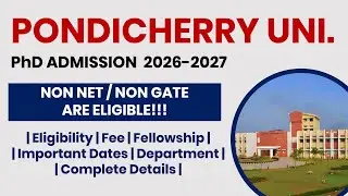 Pondicherry University PhD Admission 2026&ndash;27 | Apply Now! | The Researchist