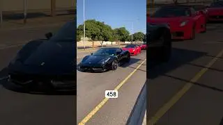Crazy Ferrari lineup pulling up to an event! #shorts #shortvideo #ferrari #v8 #v12 #cars #supercars