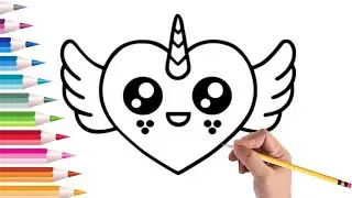 FLYING HEART DRAWING FOR KIDS AND TODDLERS ||