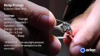 Retip Prongs next to Colored Stones using 0.25mm Laser Wire and Orion 200i2 Welder