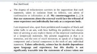 Quine's critique of empiricism