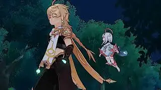 POV: Aethers and Paimon are peeking at Venti with his dragon #genshinimpact