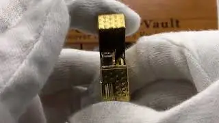 Dunhill Lighter Gold Botanical Pattern _Ultrasonically Cleaned_Working No.290
