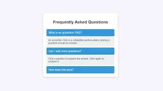 Frontend Projects: Accordion FAQ with HTML, CSS & JavaScript – Build an Expandable FAQ Section