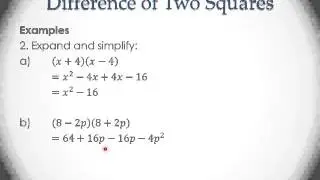 Expanding binomial products (including special products)