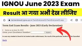 (Breaking News) IGNOU June 2023 Exam Result आ गया ।। ignou result update 2023