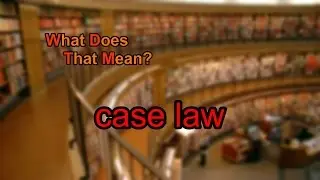 What does case law mean?