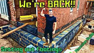 Bricklaying - We're Back!! Setting out an extension #renovation #vlog #extension #bricklaying