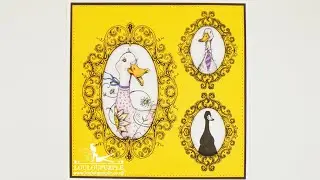 Nip & Duck Card, Using Pink Ink Designs Stamps.