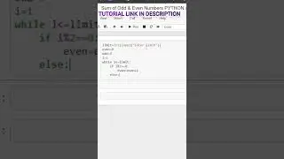 PYTHON PROGRAM TO PRINT SUM OF ODD EVEN NUMBERS #short #shortsvideo #pythonshivangi #oddeven