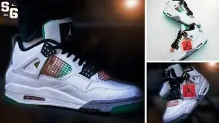 СНЕЖНИК ДНЯ: Air Jordan 4 Ретро женский обзор &laquo;Раста&raquo;