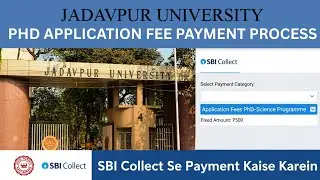 Jadavpur University (JU) Phd Admission 2025-26 (Science) Application Fee Payment Process, How to pay