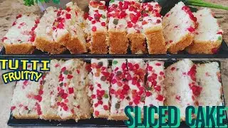 Bakery style Tutti frutti Sliced Cake recipe for Christmas | Eggless Sliced Cake | Bake a Cake