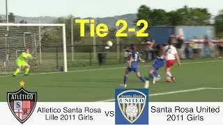 Atletico Santa Rosa Lille 2011 Girls vs Santa Rosa United Girls Highlights Tie 2-2 (4/21/2023)